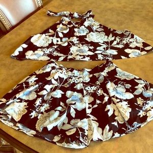 Two piece (sleeveless blouse/shorts) set